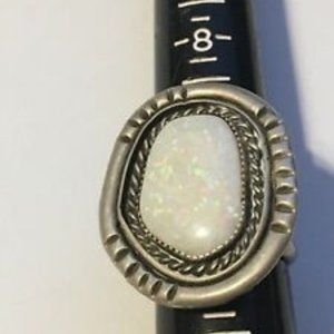 Vitage Silver and Australian  Opal Ring
